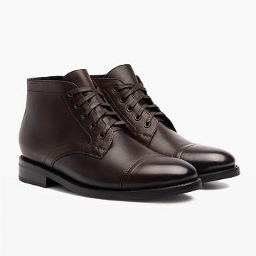 Botas con Cordones Thursday Boots Cadet Cuero Hombre Negros Cafes | MX65MQZ